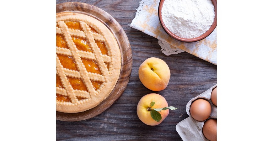 Une nouvelle recette : tarte aux pêches à la confiture d’abricots 